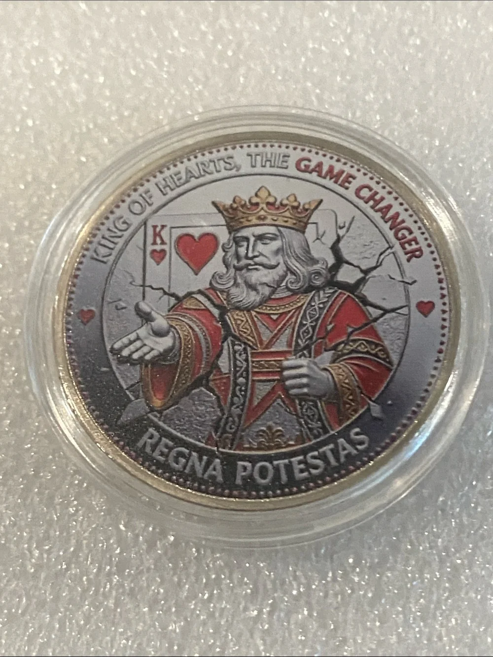 King of Hearts Collector Coin - Red, Gold, Silver